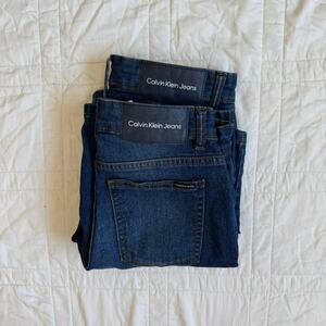 Calvin Klein boys sz 10 slim jean shorts bundle 2 pairs dark wash casual summer